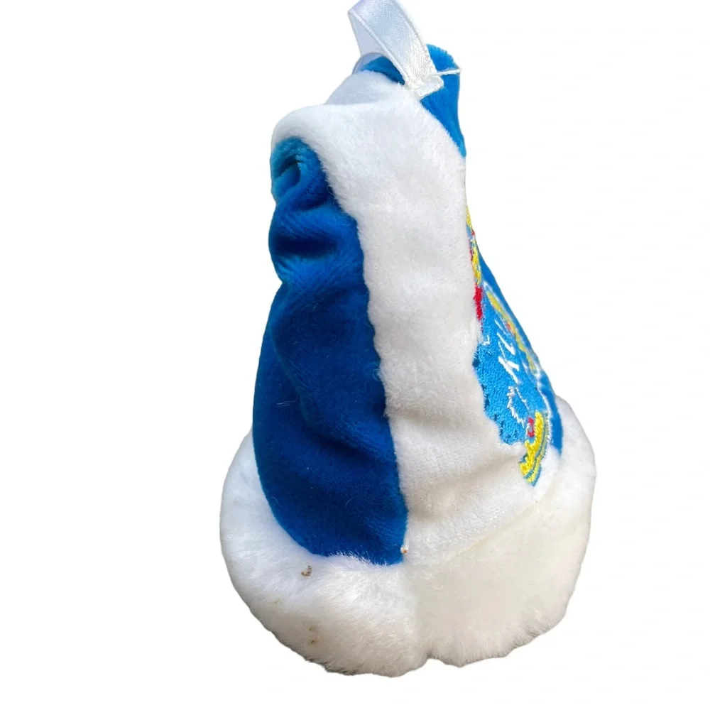 University of Kansas Jayhawks Santa Hat Stuffed Ornament Vintage 4.5” Tall
